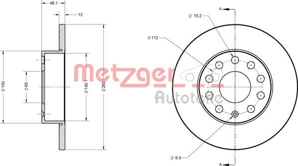 Metzger 6110030 - Тормозной диск autosila-amz.com