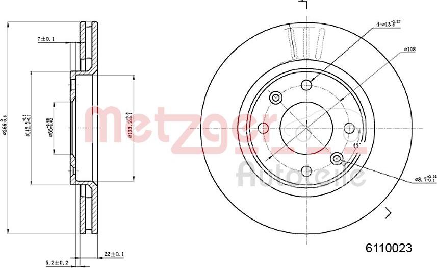 Metzger 6110023 - Тормозной диск autosila-amz.com