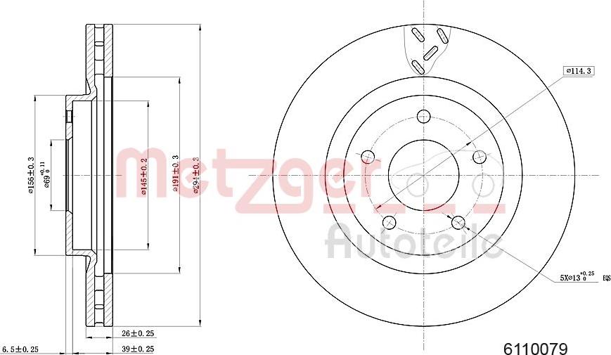 Metzger 6110079 - Тормозной диск autosila-amz.com