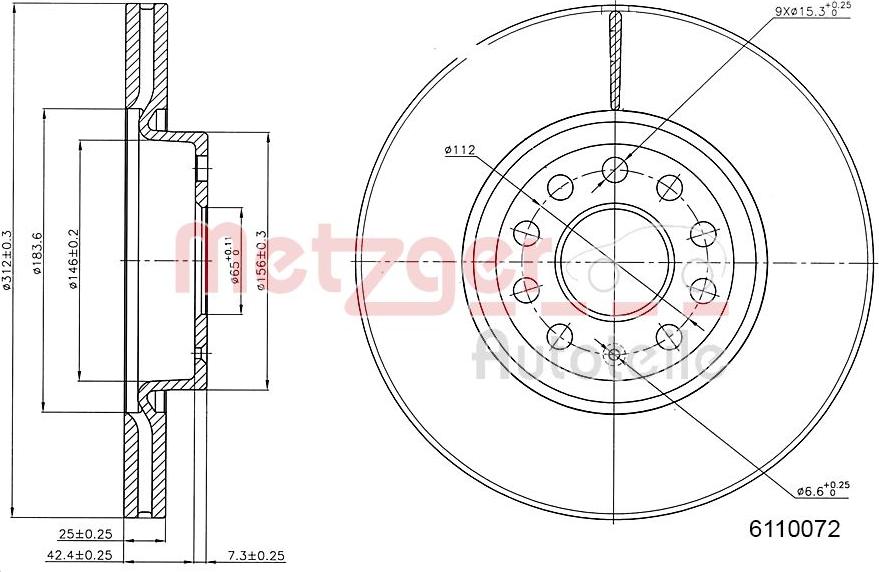 Metzger 6110072 - Тормозной диск autosila-amz.com