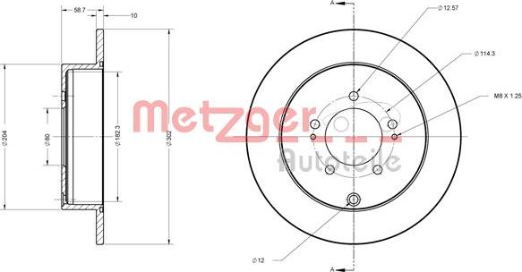 Metzger 6110197 - Тормозной диск autosila-amz.com