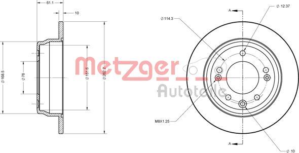 Metzger 6110107 - Тормозной диск autosila-amz.com