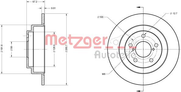 Metzger 6110110 - Тормозной диск autosila-amz.com