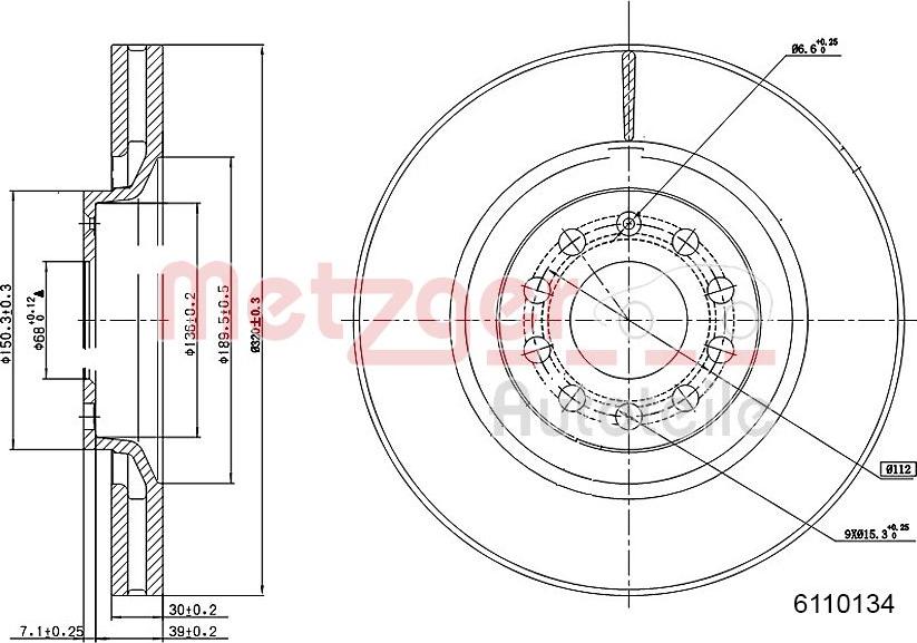 Metzger 6110134 - Тормозной диск autosila-amz.com