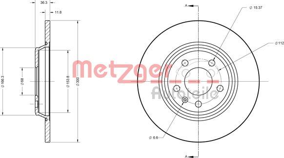 Metzger 6110125 - Тормозной диск autosila-amz.com