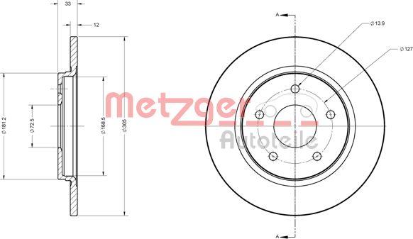 Metzger 6110120 - Тормозной диск autosila-amz.com
