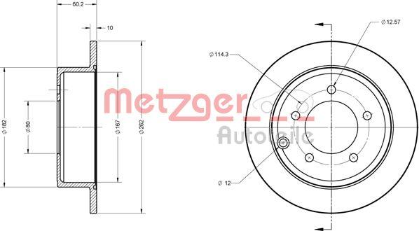 Metzger 6110122 - Тормозной диск autosila-amz.com