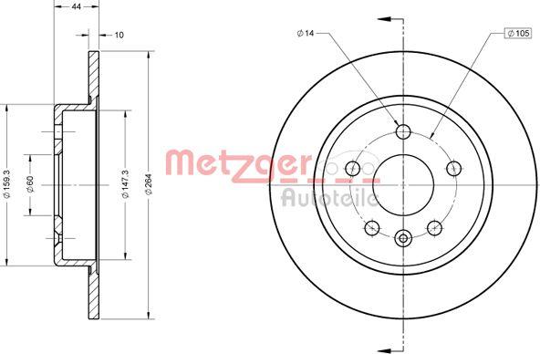Metzger 6110847 - Тормозной диск autosila-amz.com