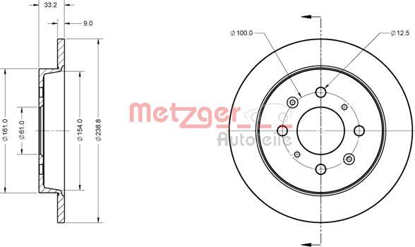 Metzger 6110857 - Тормозной диск autosila-amz.com