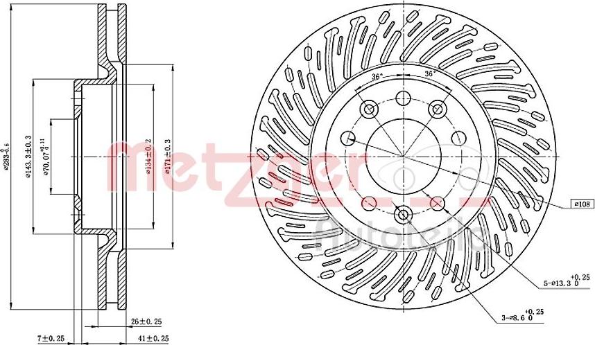 Metzger 6110839 - Тормозной диск autosila-amz.com