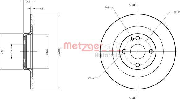 Metzger 6110833 - Bremsscheibe autosila-amz.com