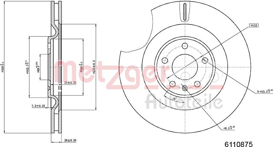 Metzger 6110875 - Тормозной диск autosila-amz.com