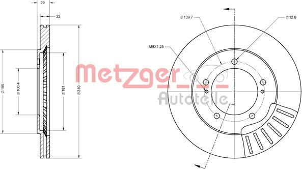 Metzger 6110347 - Тормозной диск autosila-amz.com