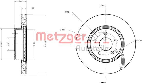 Metzger 6110304 - Тормозной диск autosila-amz.com