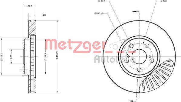 Metzger 6110315 - Тормозной диск autosila-amz.com