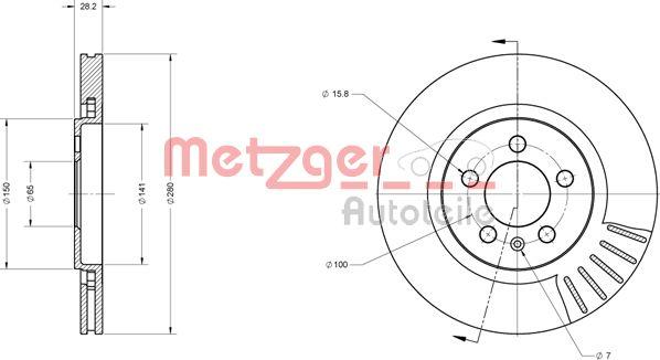 Metzger 6110385 - Тормозной диск autosila-amz.com