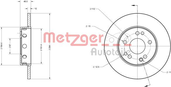 Metzger 6110325 - Тормозной диск autosila-amz.com
