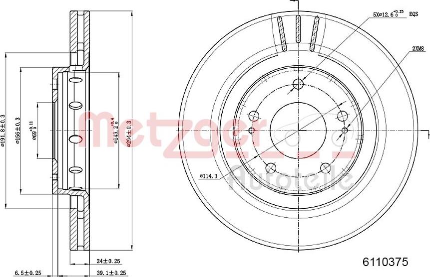 Metzger 6110375 - Тормозной диск autosila-amz.com