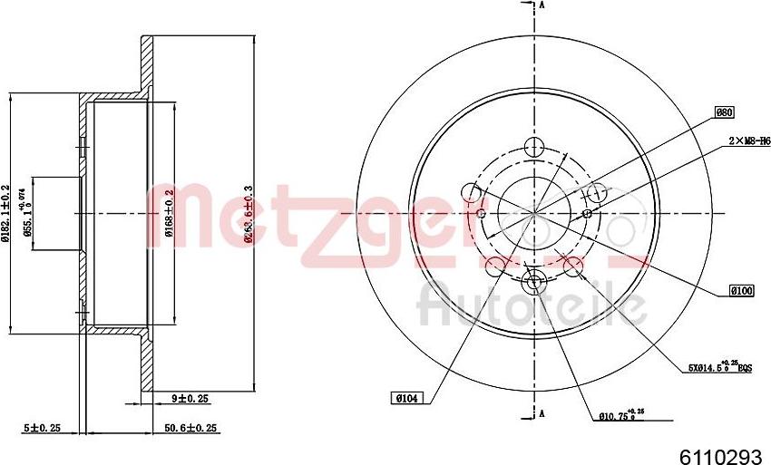 Metzger 6110293 - Тормозной диск autosila-amz.com