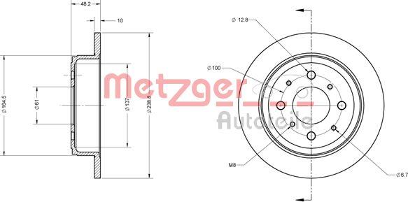 Metzger 6110244 - Тормозной диск autosila-amz.com