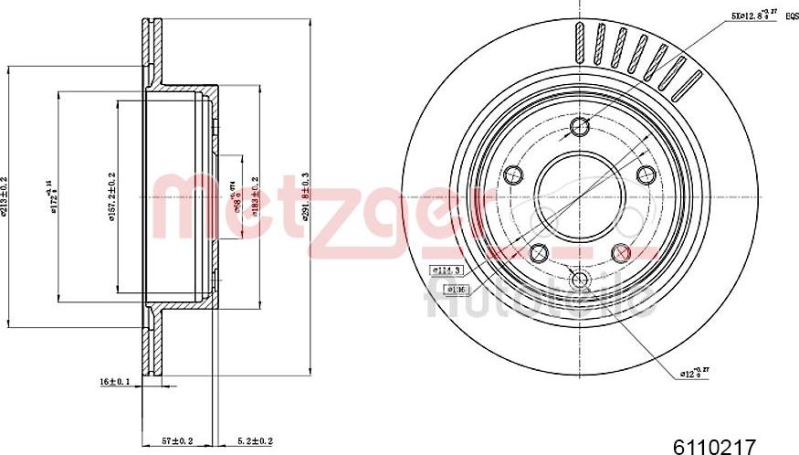 Metzger 6110217 - Тормозной диск autosila-amz.com