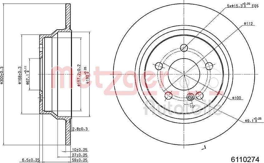 Metzger 6110274 - Тормозной диск autosila-amz.com