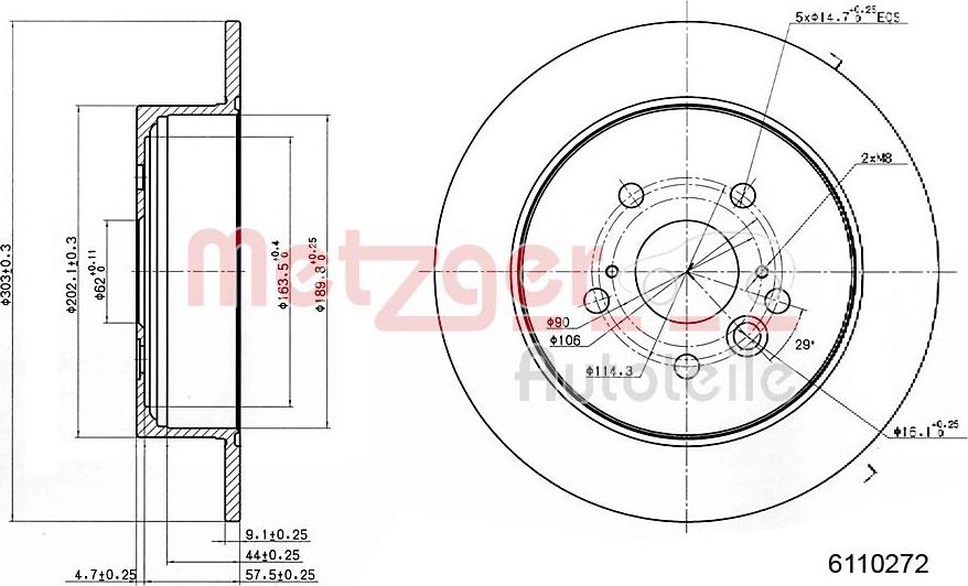 Metzger 6110272 - Тормозной диск autosila-amz.com