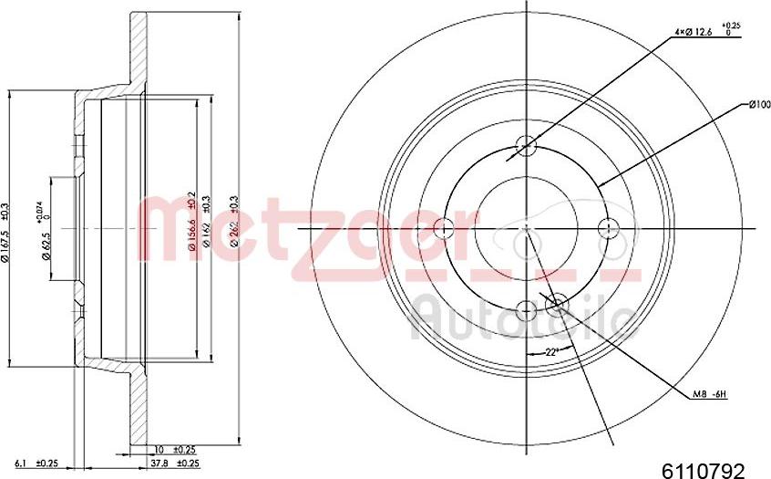 Metzger 6110792 - Тормозной диск autosila-amz.com