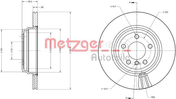 Metzger 6110742 - Тормозной диск autosila-amz.com