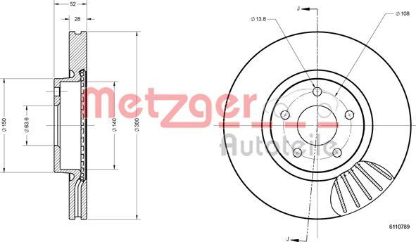 Metzger 6110789 - Тормозной диск autosila-amz.com