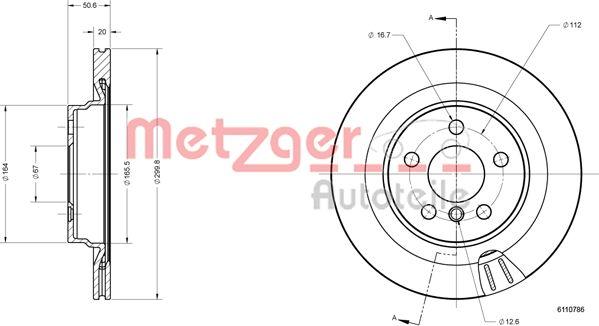 Metzger 6110786 - Тормозной диск autosila-amz.com