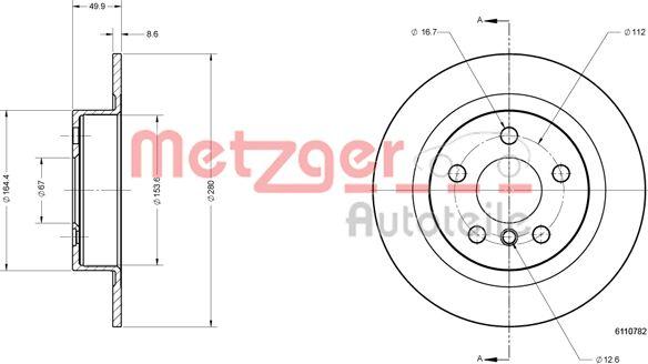 Metzger 6110782 - Тормозной диск autosila-amz.com