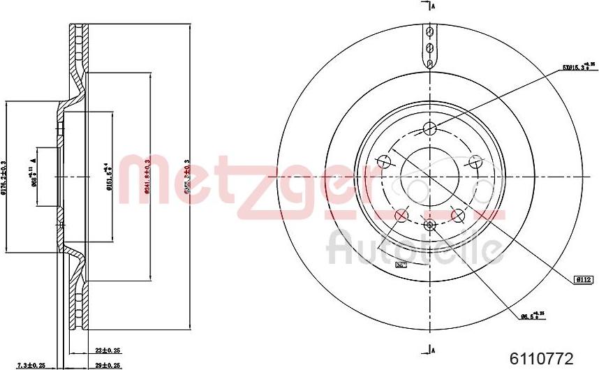 Metzger 6110772 - Тормозной диск autosila-amz.com