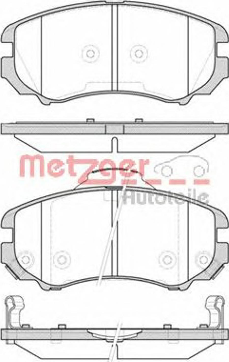 Metzger 095302 - Тормозные колодки, дисковые, комплект autosila-amz.com