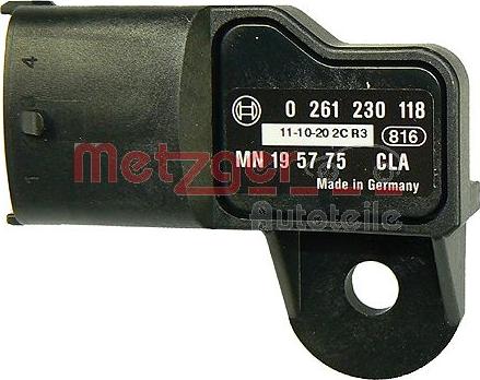 Metzger 0906105 - Датчик, давление во впускной трубе autosila-amz.com