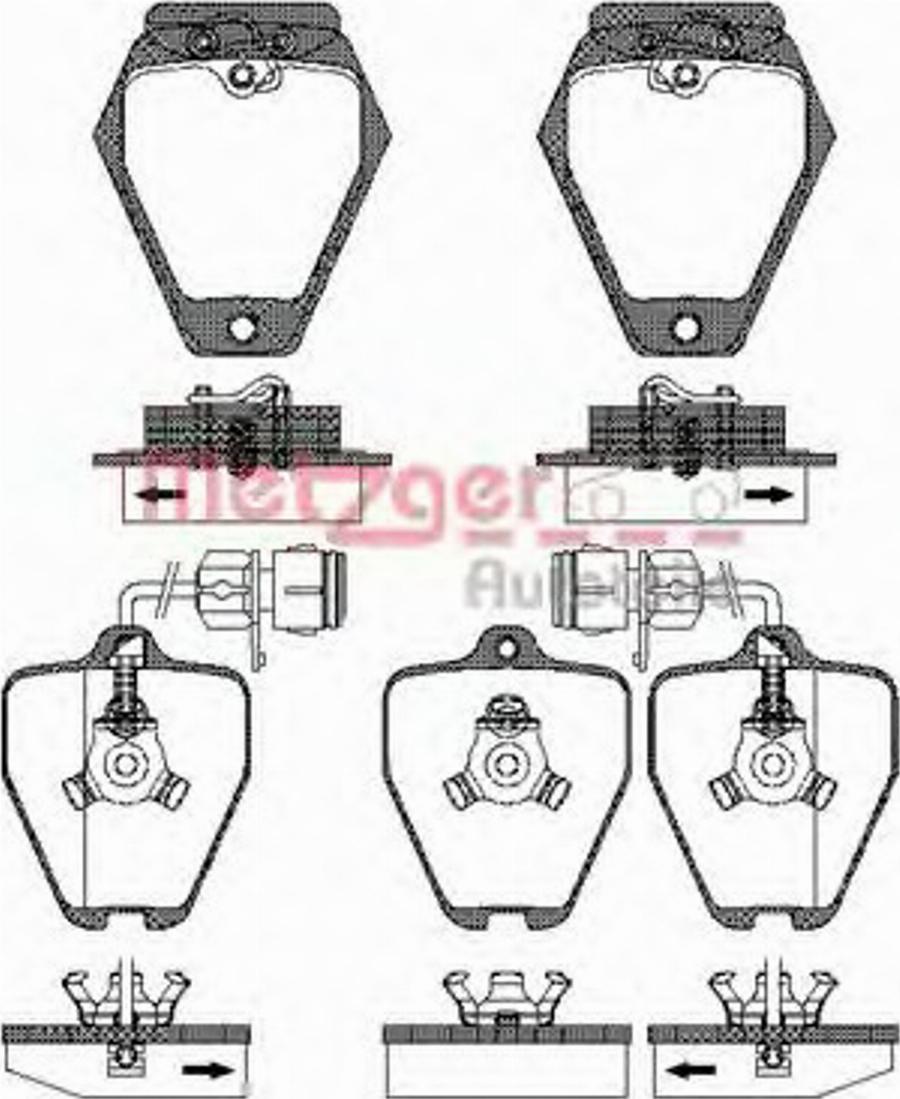 Metzger 050802 - Тормозные колодки, дисковые, комплект autosila-amz.com