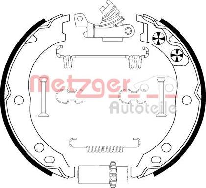 Metzger 0152019 - Комплект тормозов, ручник, парковка autosila-amz.com