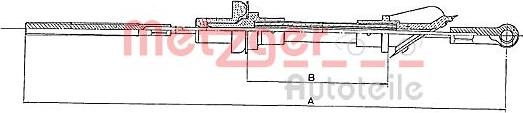 Metzger 1902.2 - Трос, управление сцеплением autosila-amz.com