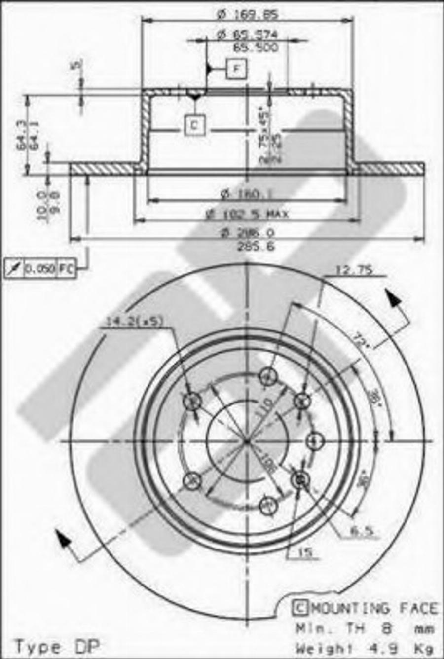 Metzger 14658 - Тормозной диск autosila-amz.com