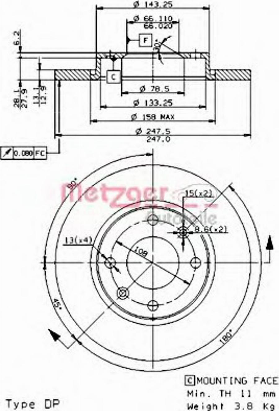 Metzger 14721E - Тормозной диск autosila-amz.com