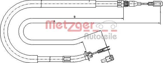 Metzger 10.9873 - Тросик, cтояночный тормоз autosila-amz.com