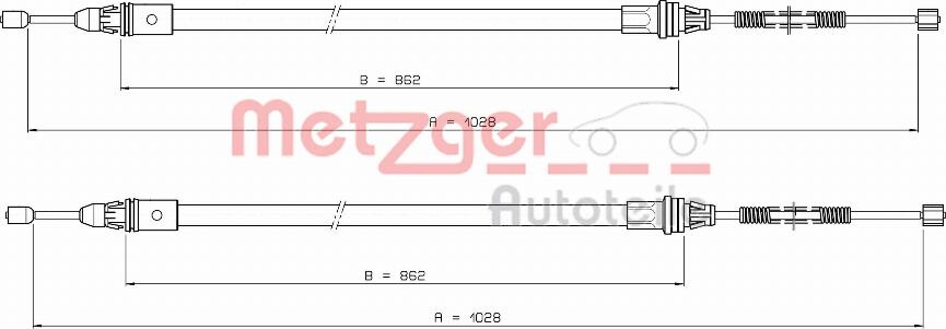 Metzger 10.9337 - Тросик, cтояночный тормоз autosila-amz.com