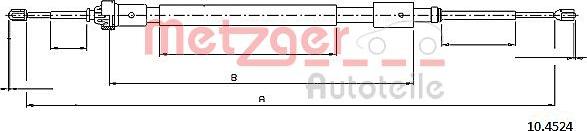 Metzger 10.4524 - Тросик, cтояночный тормоз autosila-amz.com