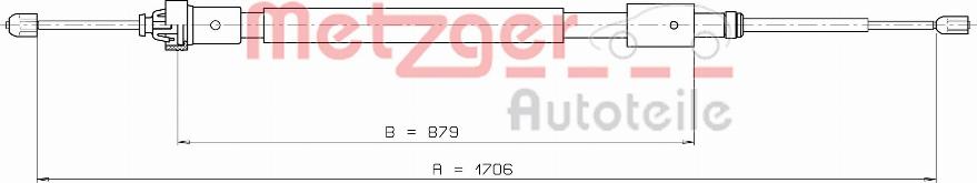 Metzger 10.4525 - Тросик, cтояночный тормоз autosila-amz.com