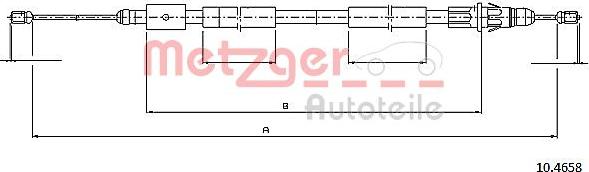 Metzger 10.4658 - Тросик, cтояночный тормоз autosila-amz.com