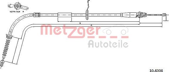 Metzger 10.4308 - Тросик, cтояночный тормоз autosila-amz.com