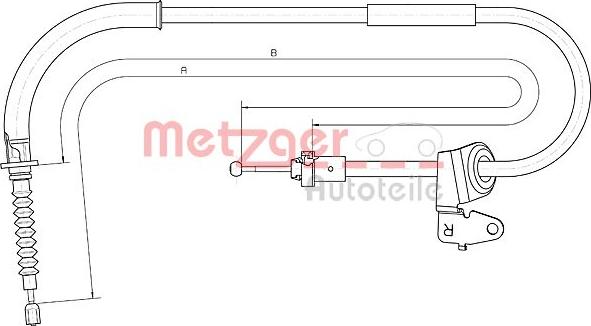 Metzger 10.4302 - Тросик, cтояночный тормоз autosila-amz.com