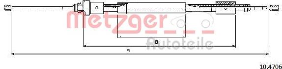 Metzger 10.4706 - Тросик, cтояночный тормоз autosila-amz.com