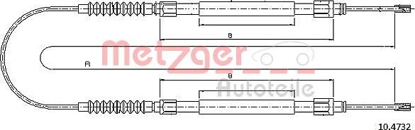Metzger 10.4732 - Тросик, cтояночный тормоз autosila-amz.com