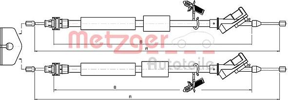 Metzger 10.5371 - Тросик, cтояночный тормоз autosila-amz.com